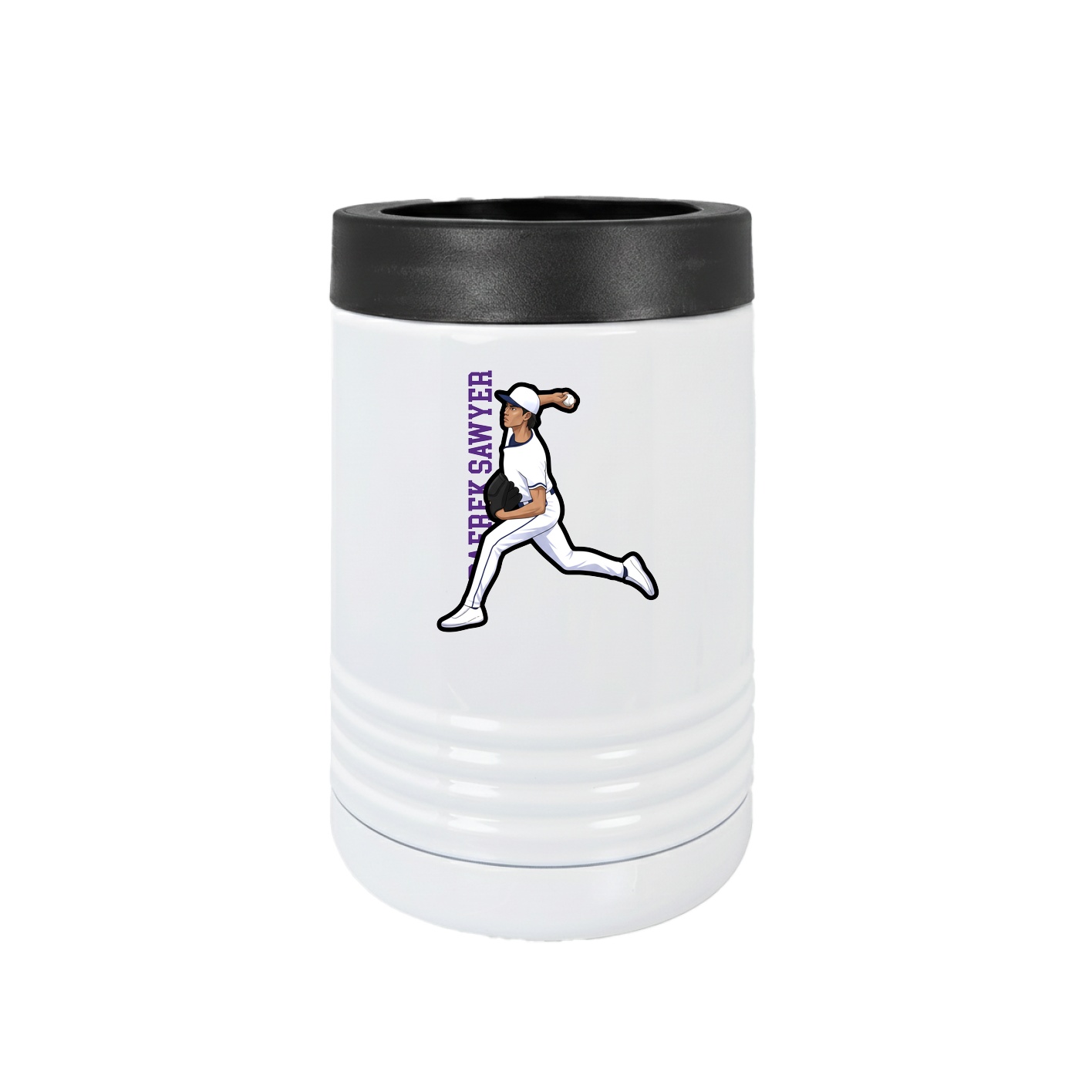 Beverage Holder — Name Vertical in White