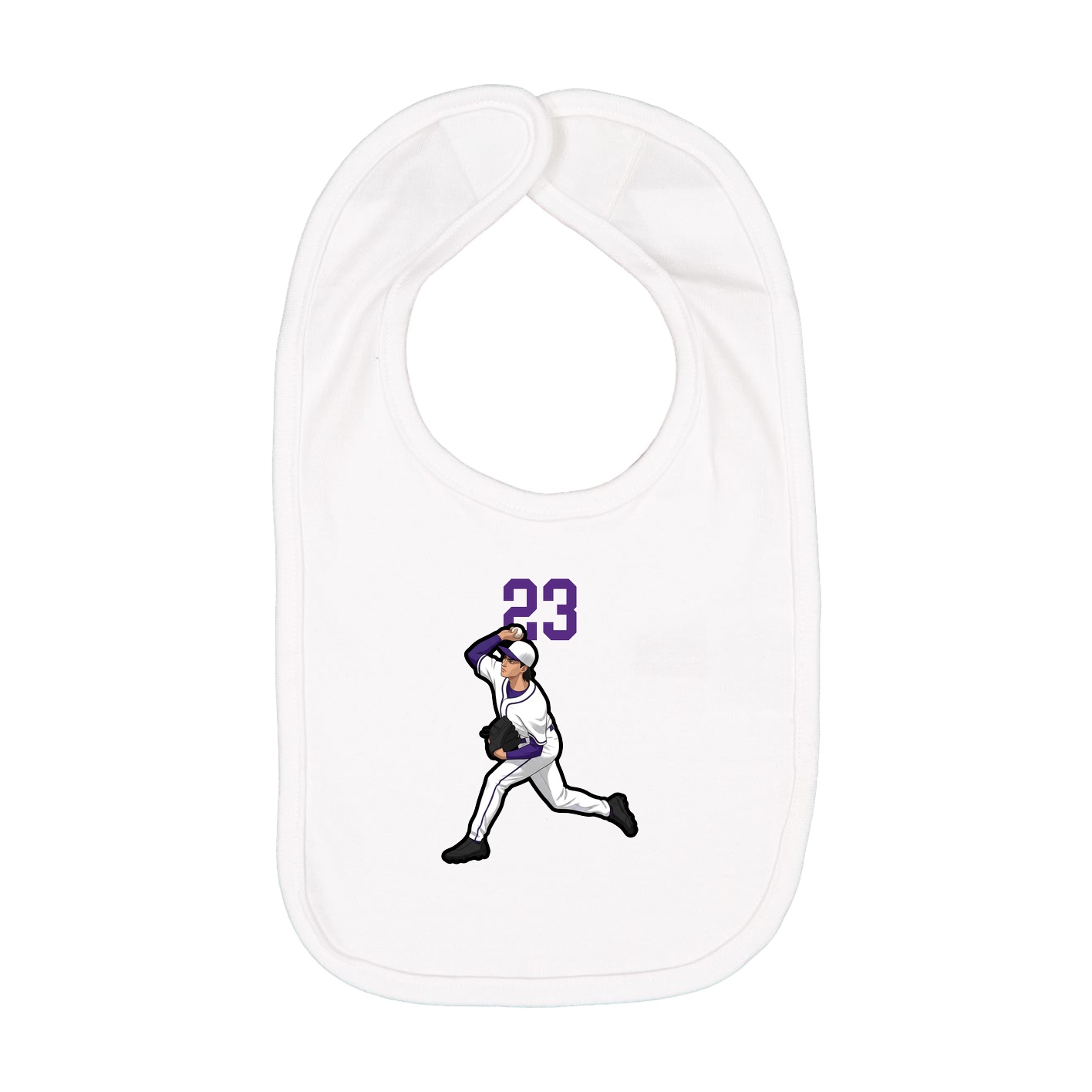Infant Bib — Number Top in White