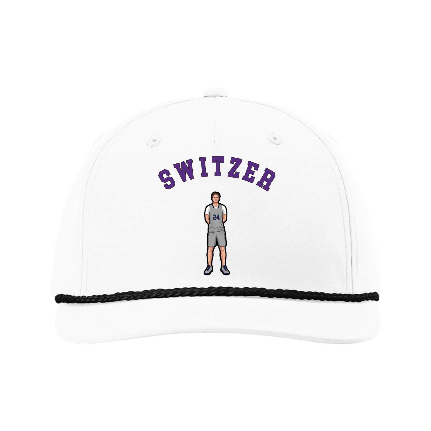 Five-Panel Classic Rope Cap — Shirsey Arch in White