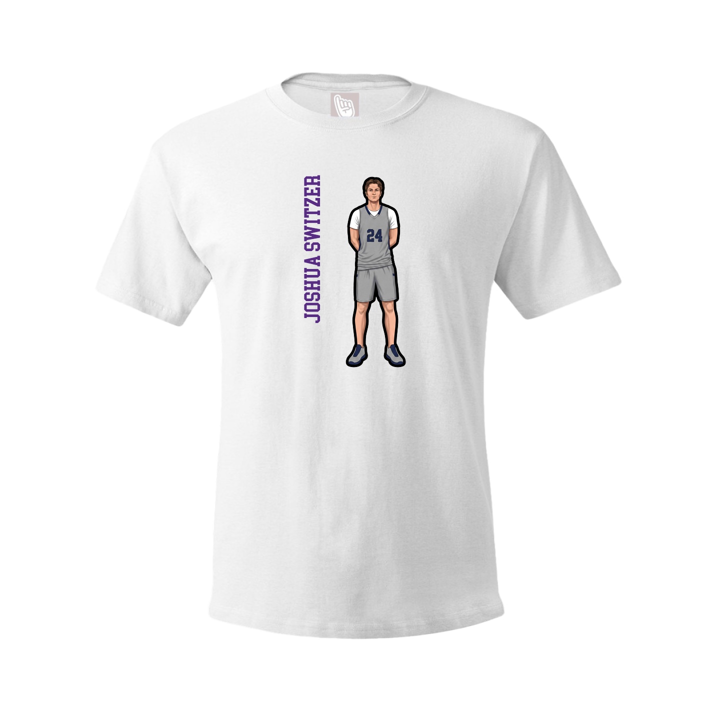 Youth Tee — Name Vertical in White