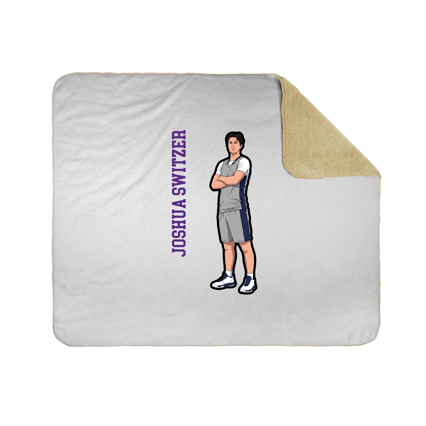 Throw Blanket — Name Vertical in White