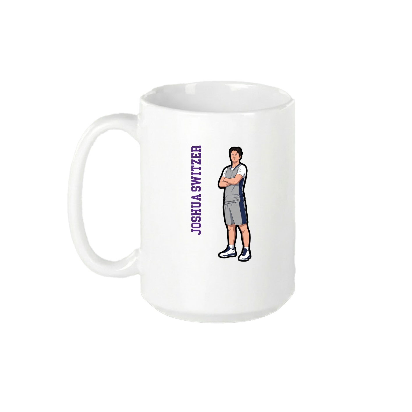 15oz Coffee Mug — Name Vertical in White