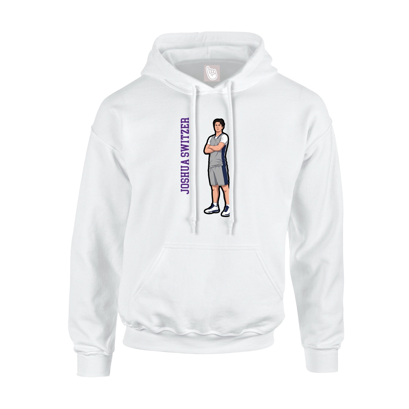 Hoodie — Name Vertical in White