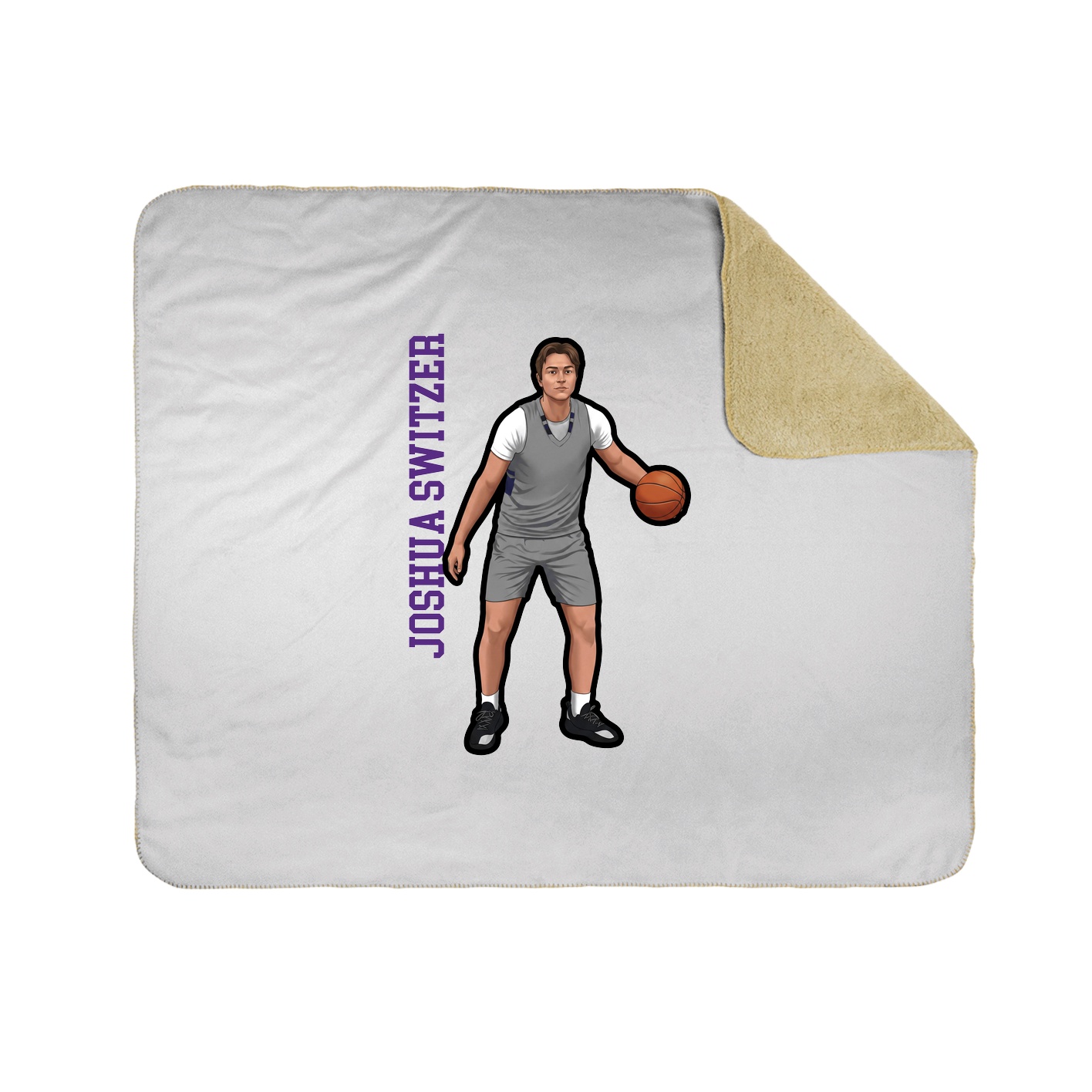 Throw Blanket — Name Vertical in White
