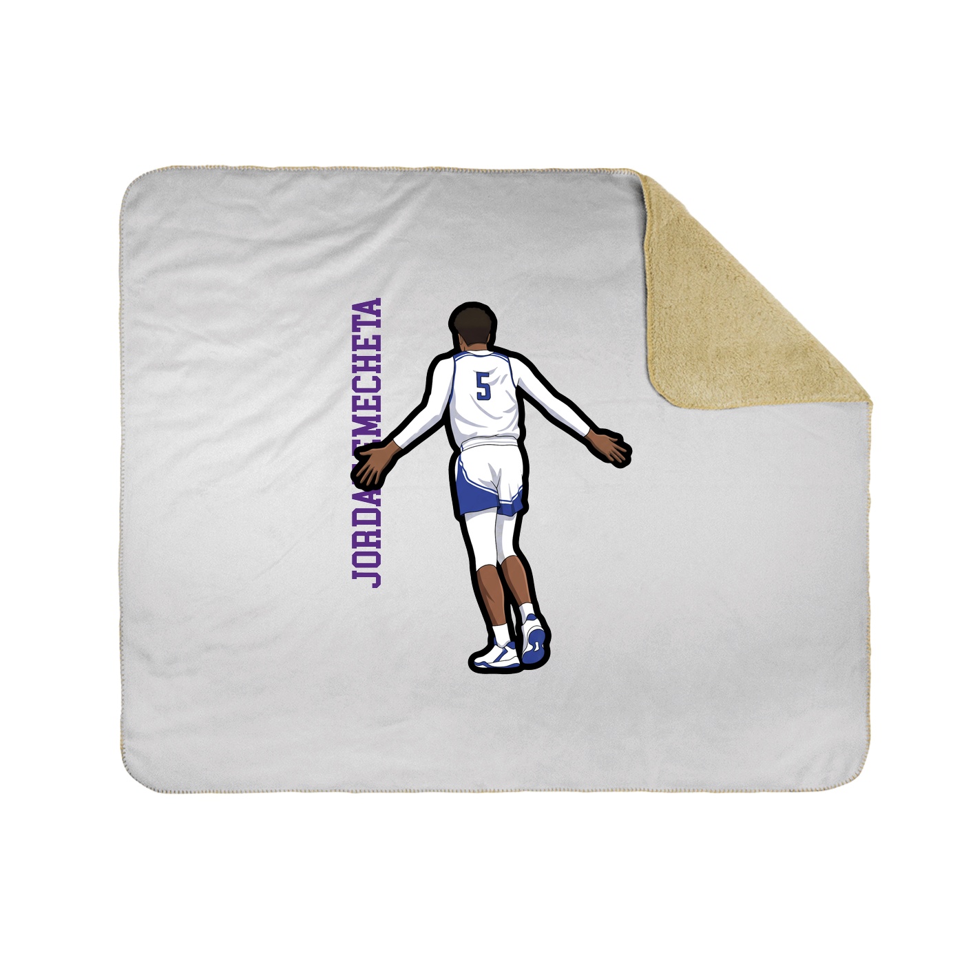 Throw Blanket — Name Vertical in White