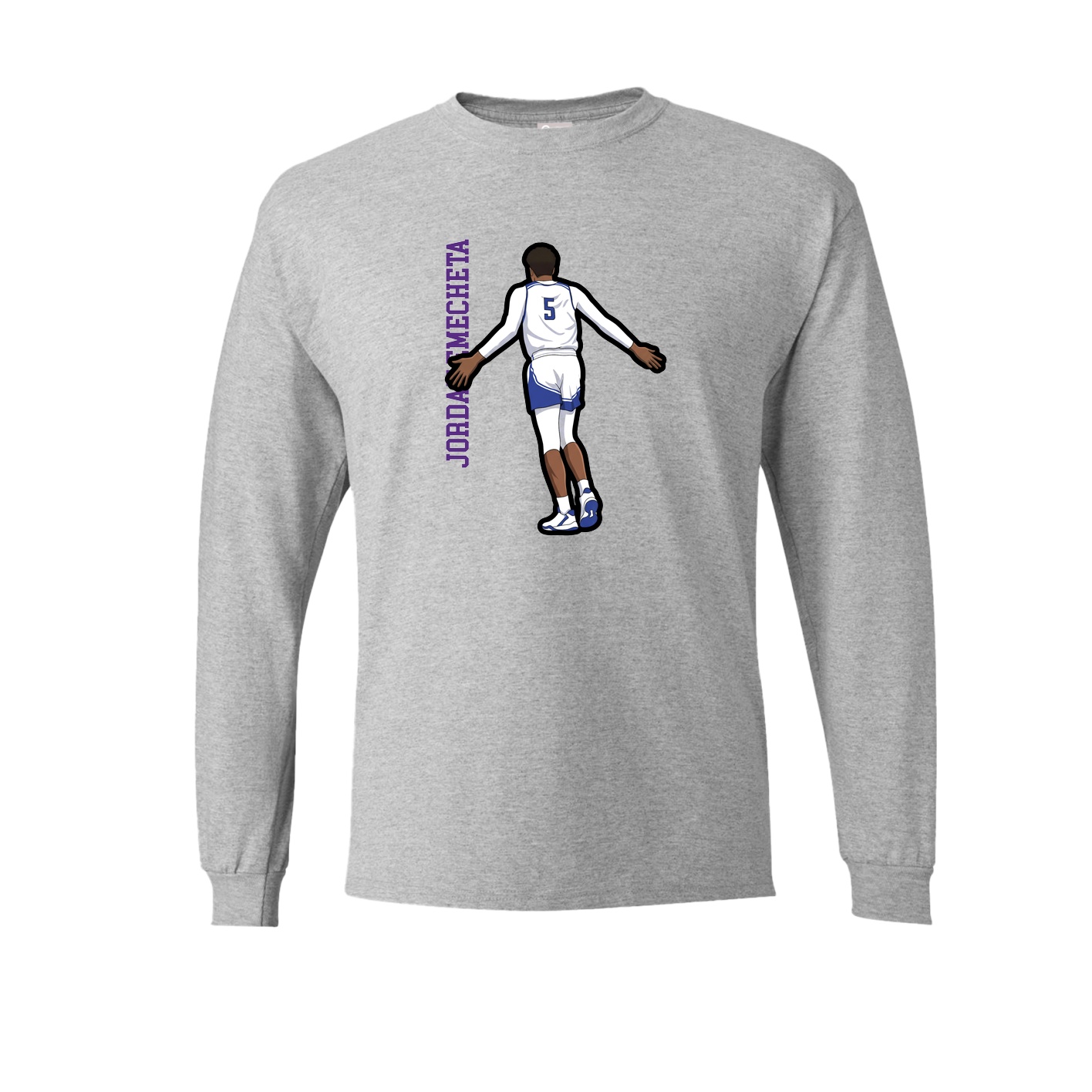 Long Sleeve Tee — Name Vertical in Grey
