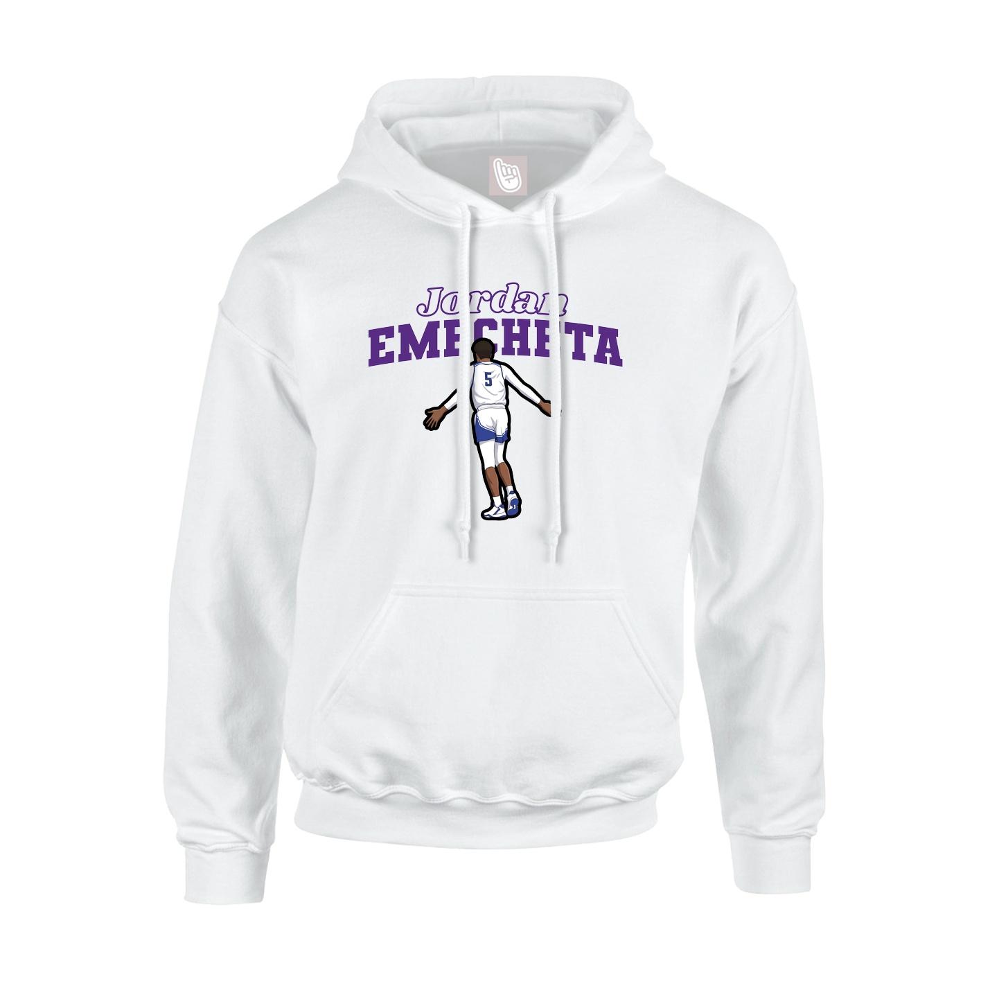 Youth Hoodie — Name Arch in White