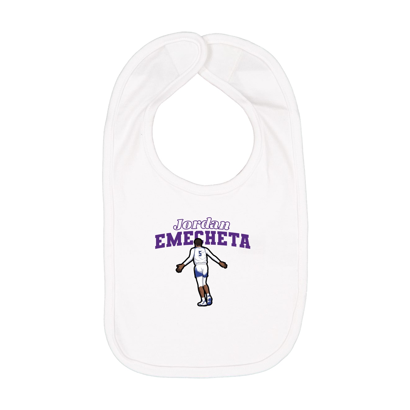 Infant Bib — Name Arch in White