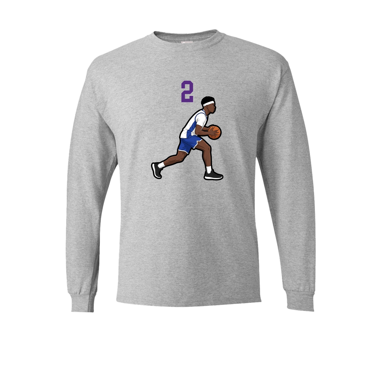 Long Sleeve Tee — Number Top in Grey