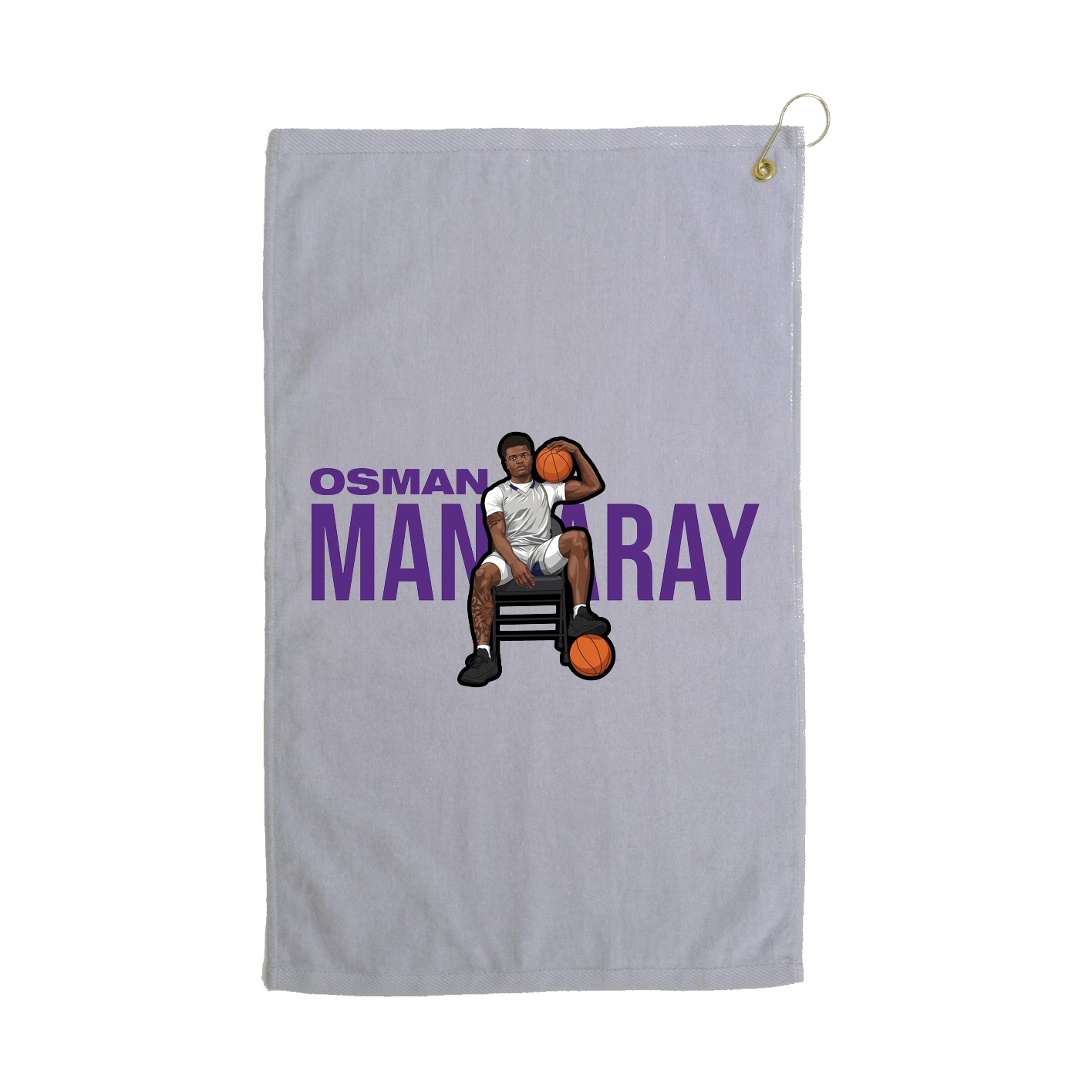 Golf Towel — Player Name in Grey