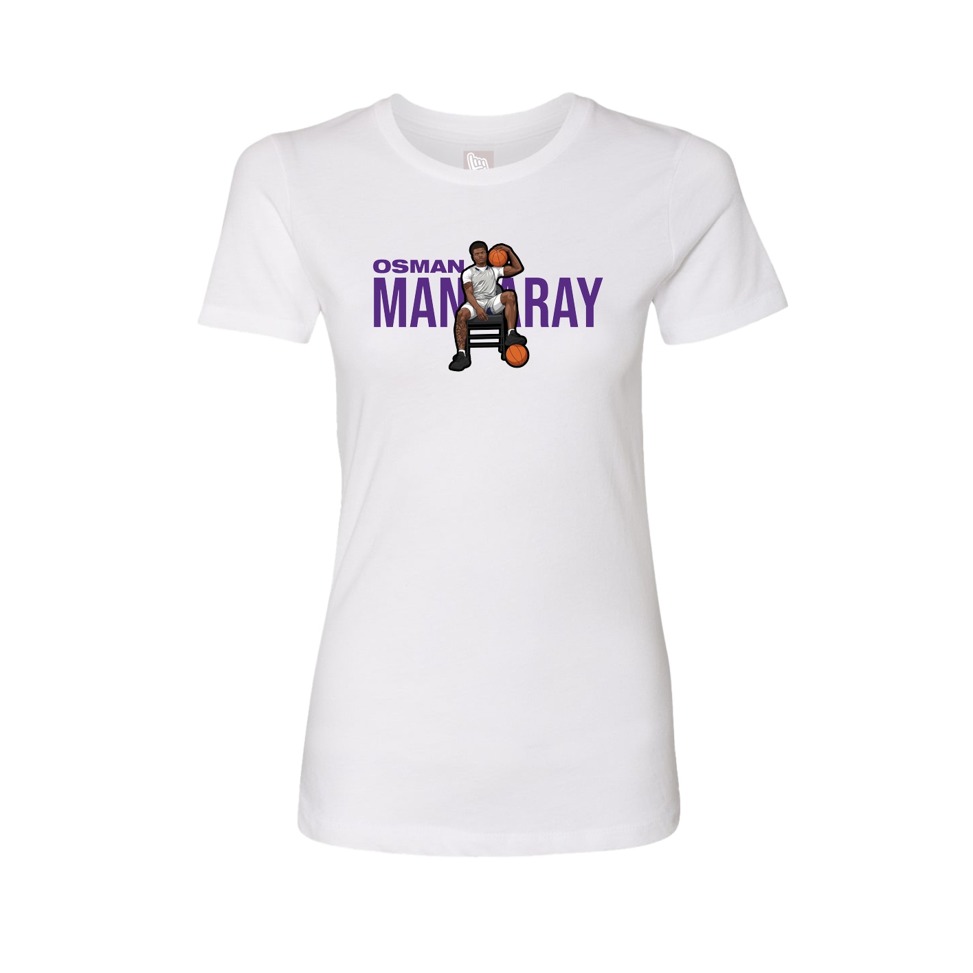 Fitted Women's Tee — Player Name in White