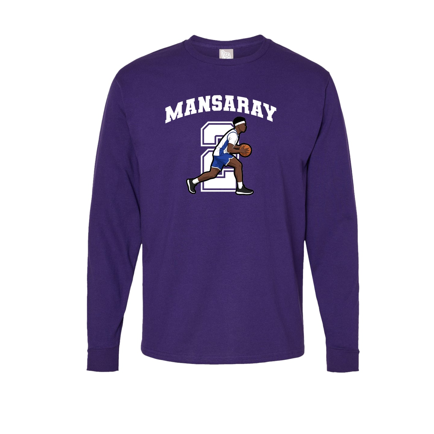 Long Sleeve Tee — Number in Purple