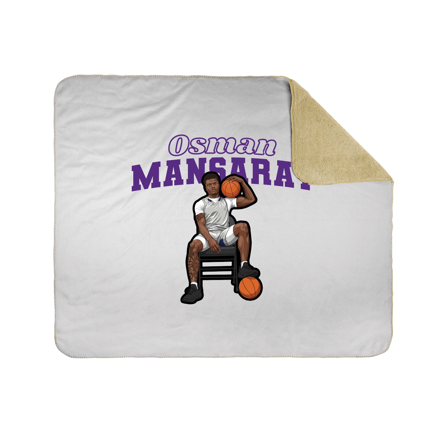 Throw Blanket — Name Arch in White
