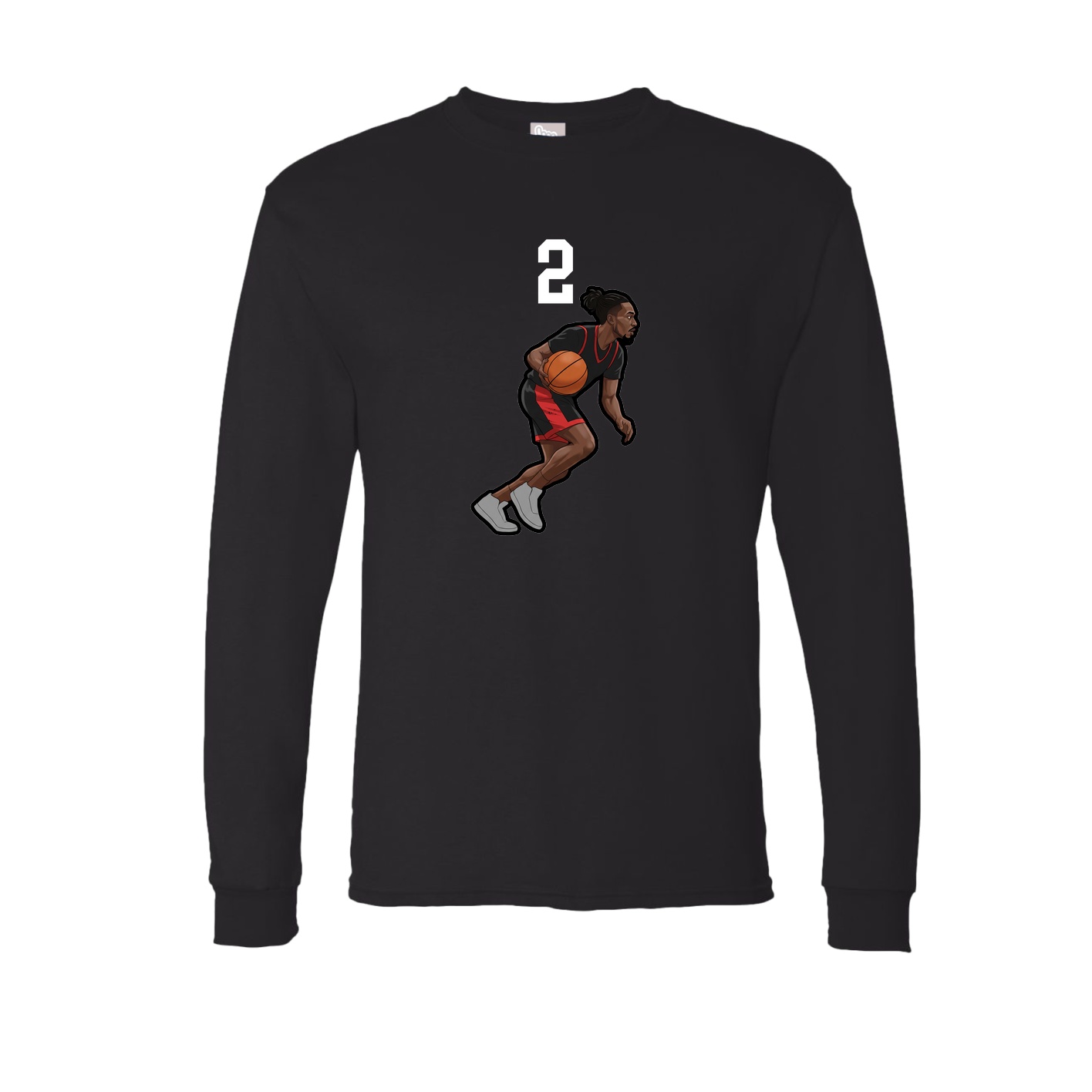 Long Sleeve Tee — Number Top in Black