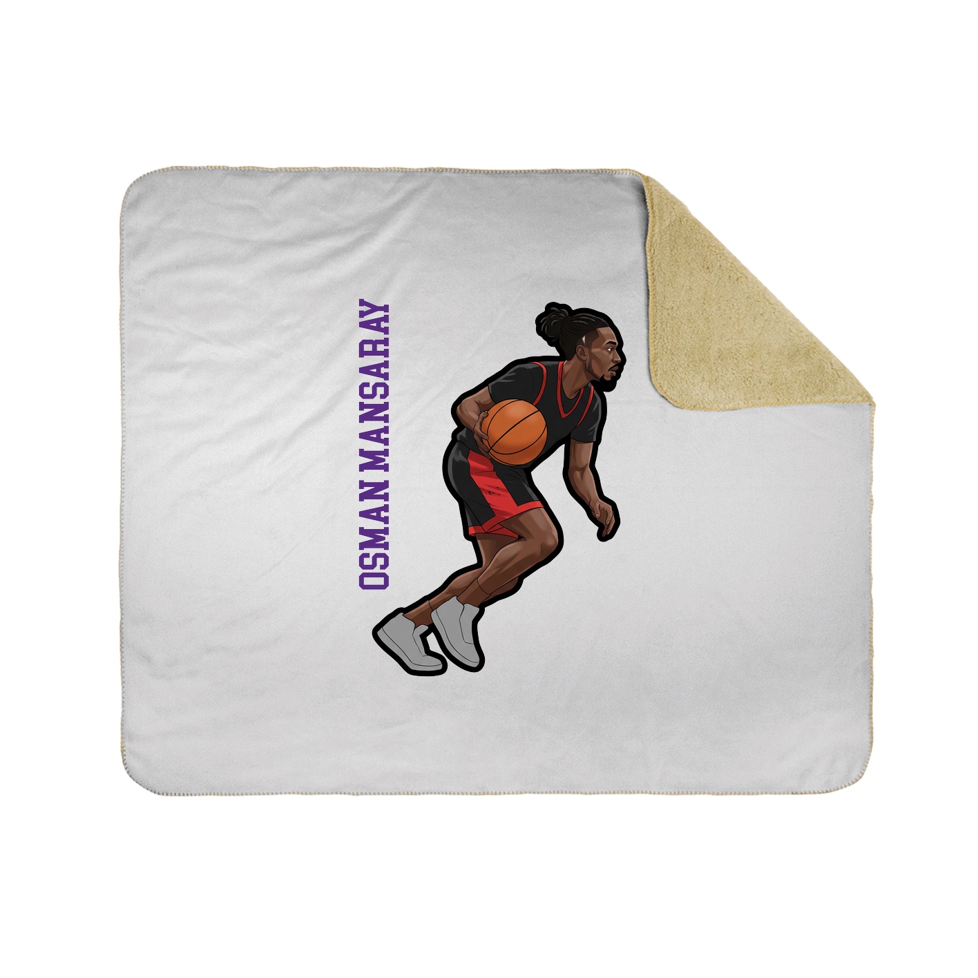Throw Blanket — Name Vertical in White