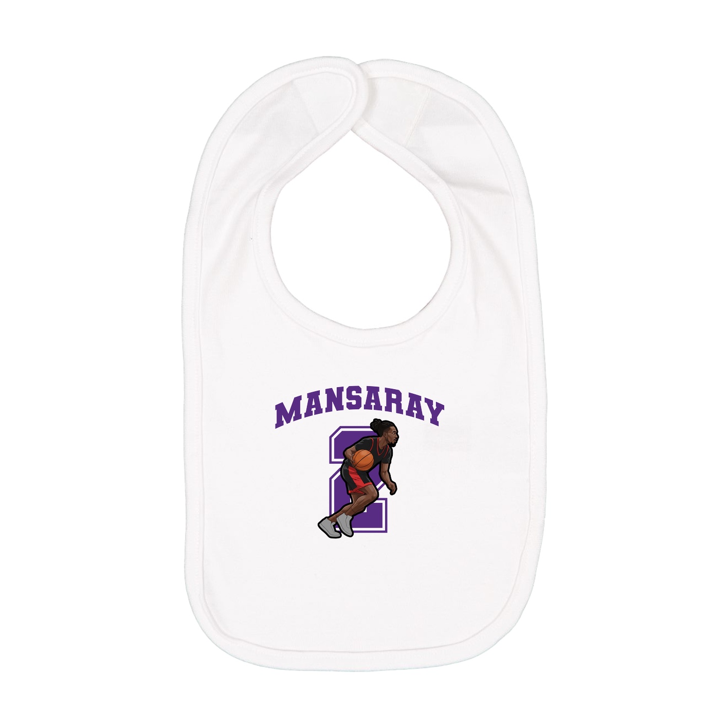 Infant Bib — Number in White