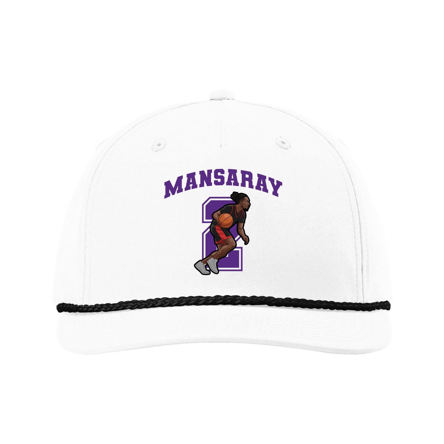 Five-Panel Classic Rope Cap — Number in White