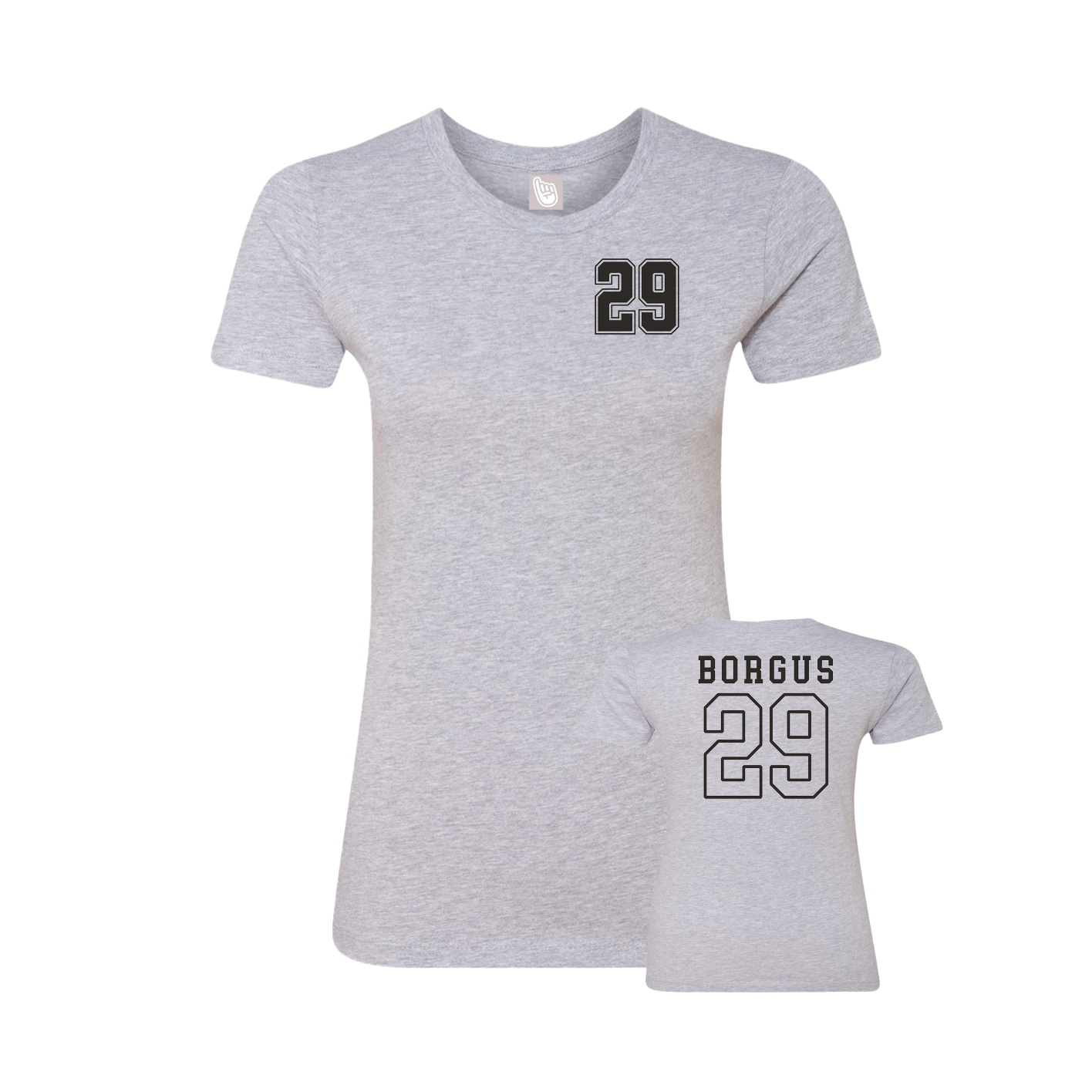 Womens Tee — Chest Back in Grey