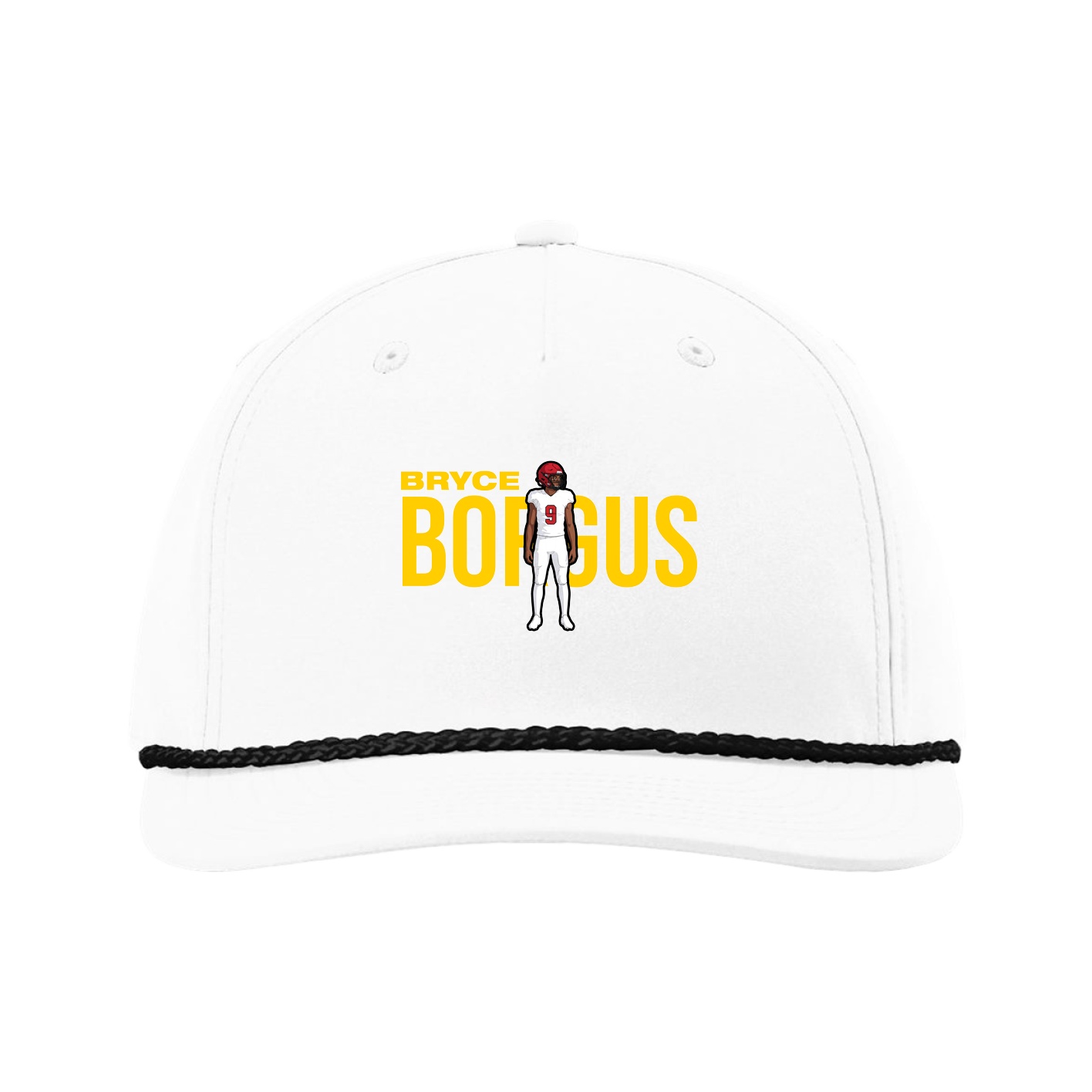 Five-Panel Classic Rope Cap — Player Name in White