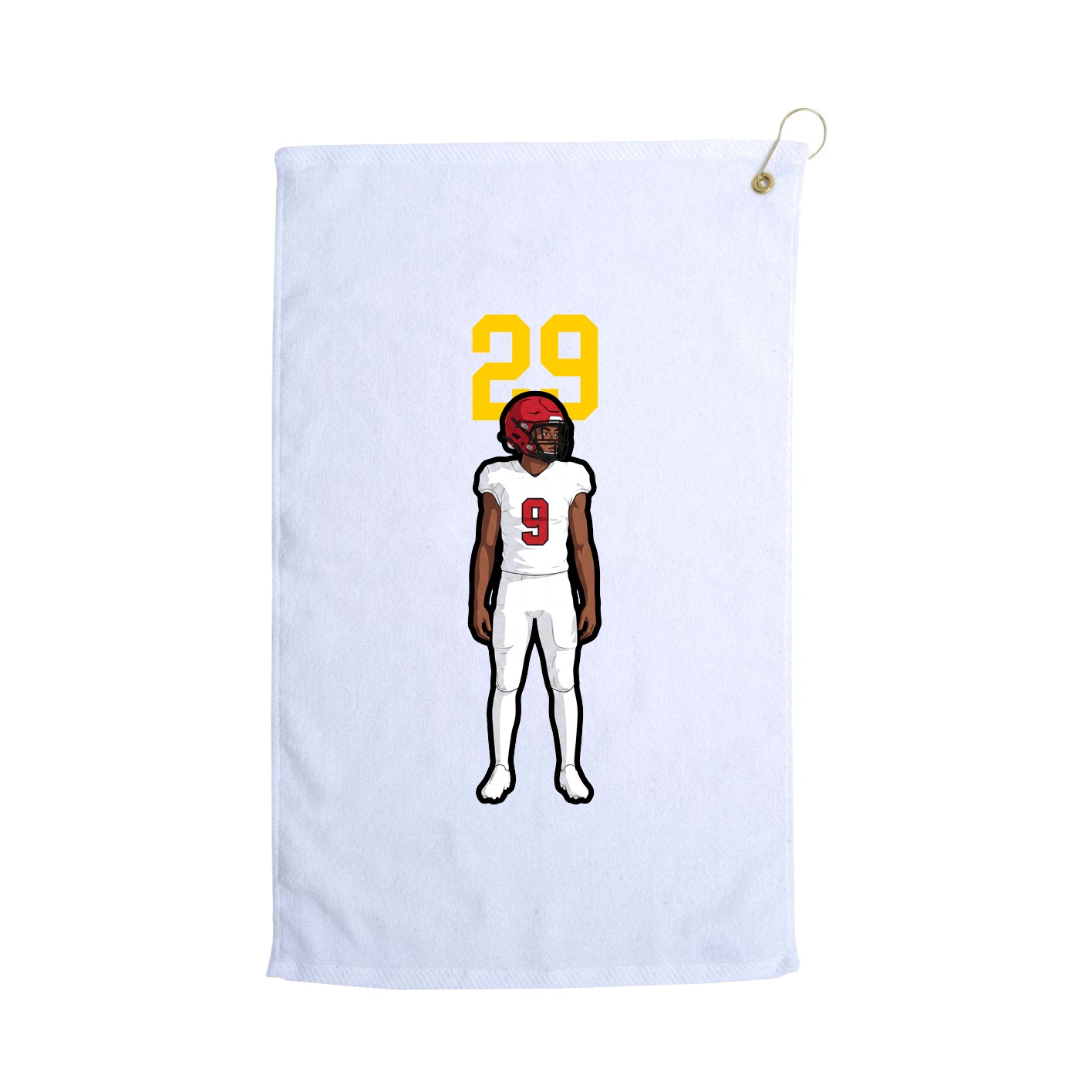 Golf Towel — Number Top in White