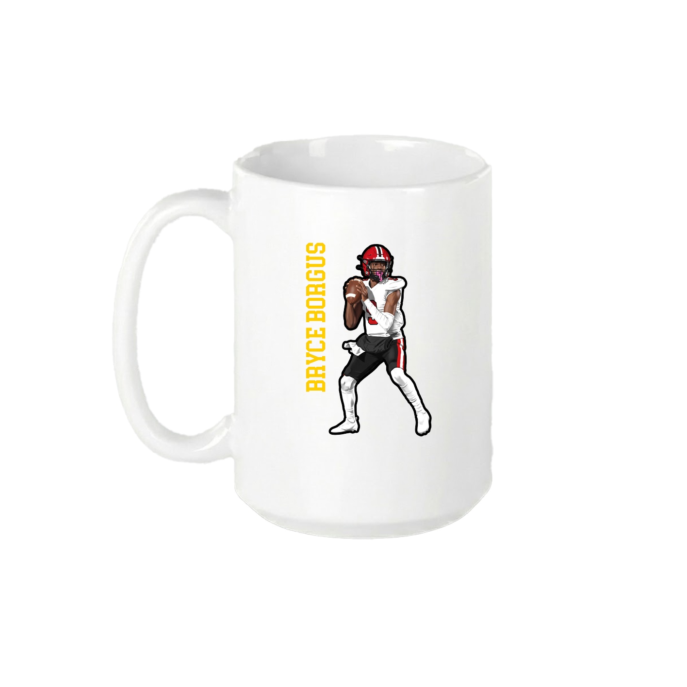 15oz Coffee Mug — Name Vertical in White