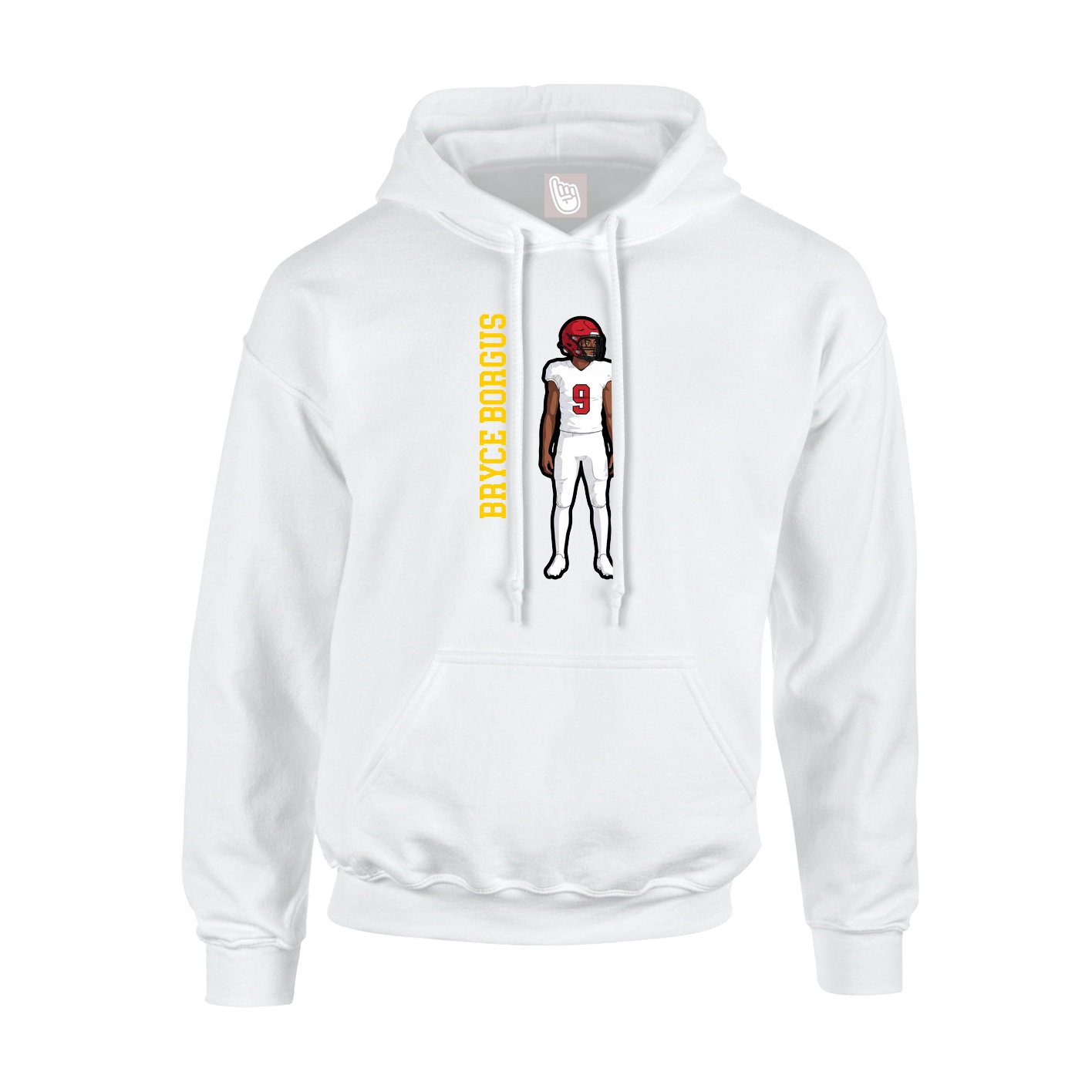 Hoodie — Name Vertical in White