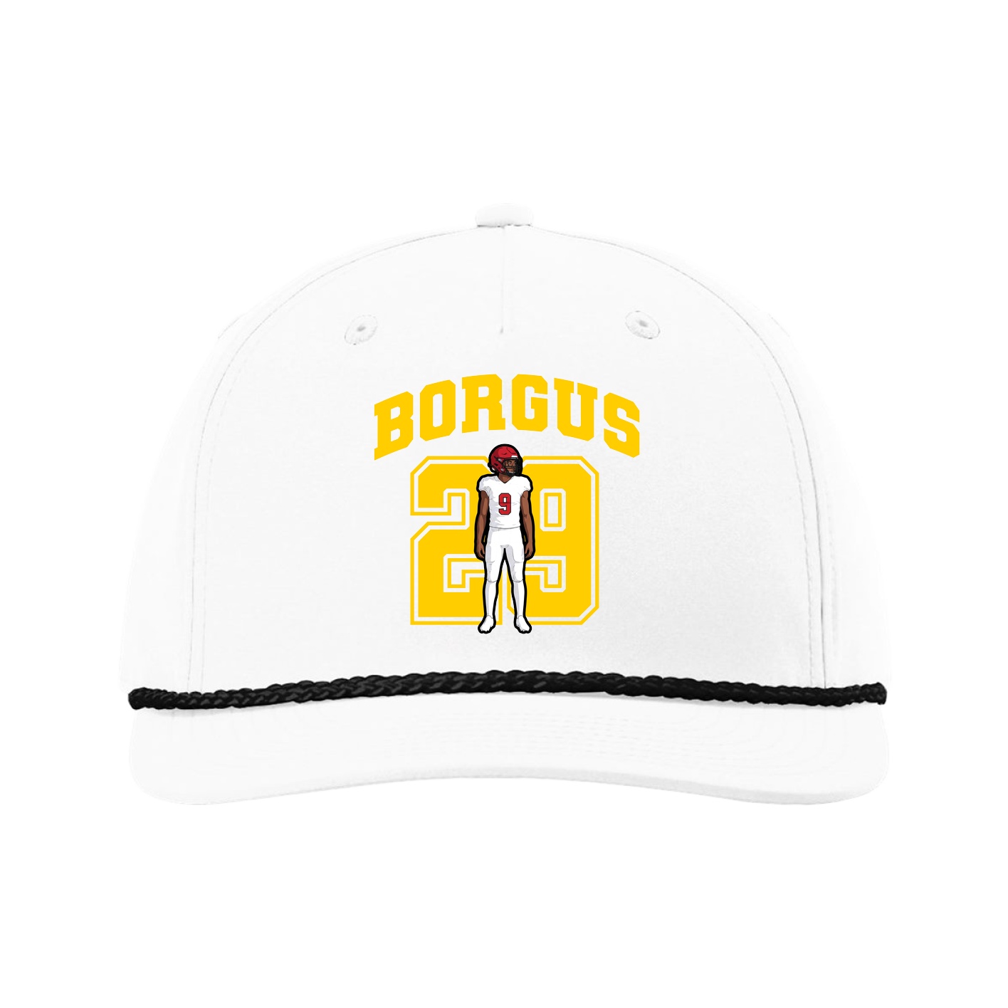 Five-Panel Classic Rope Cap — Number in White