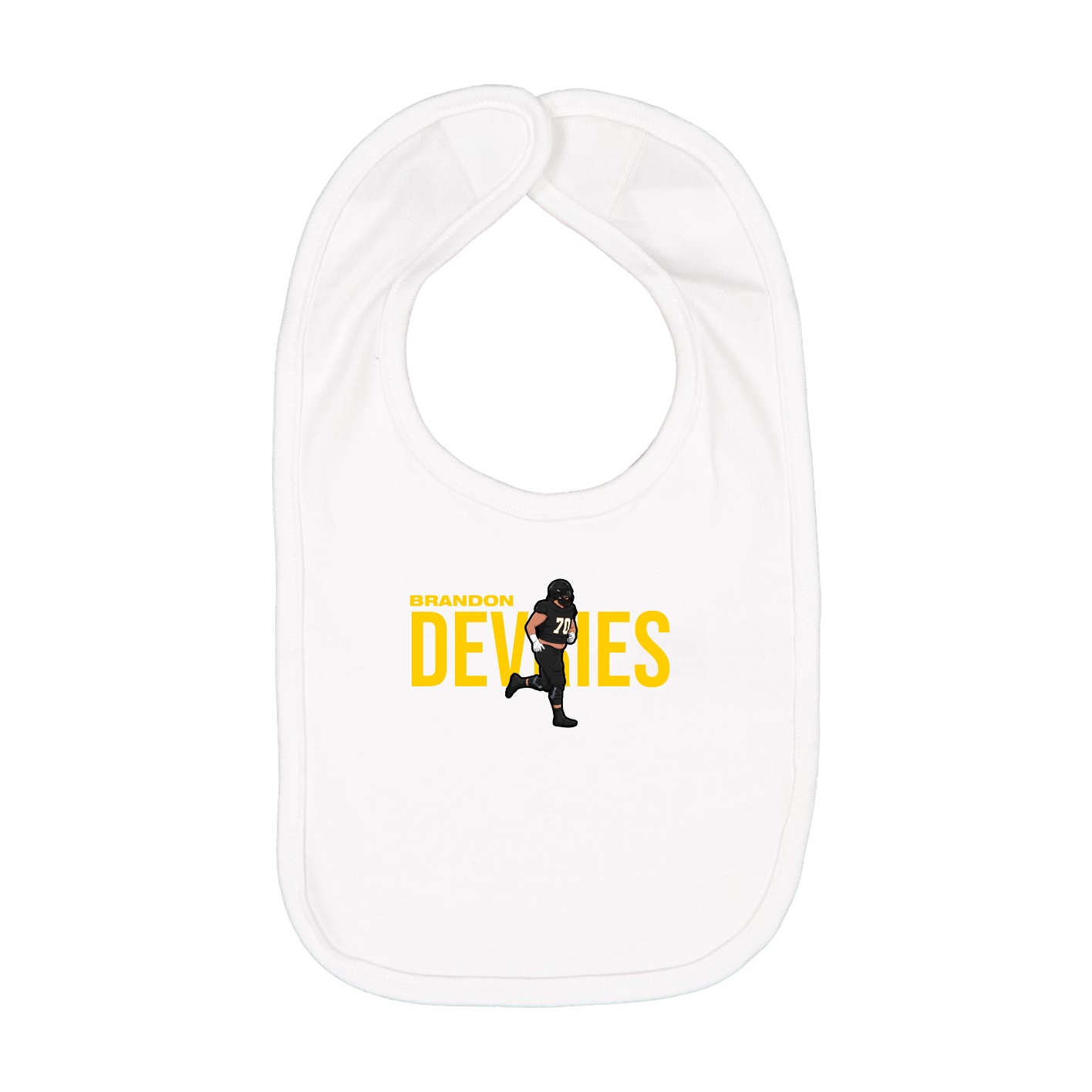 Infant Bib — Player Name in White