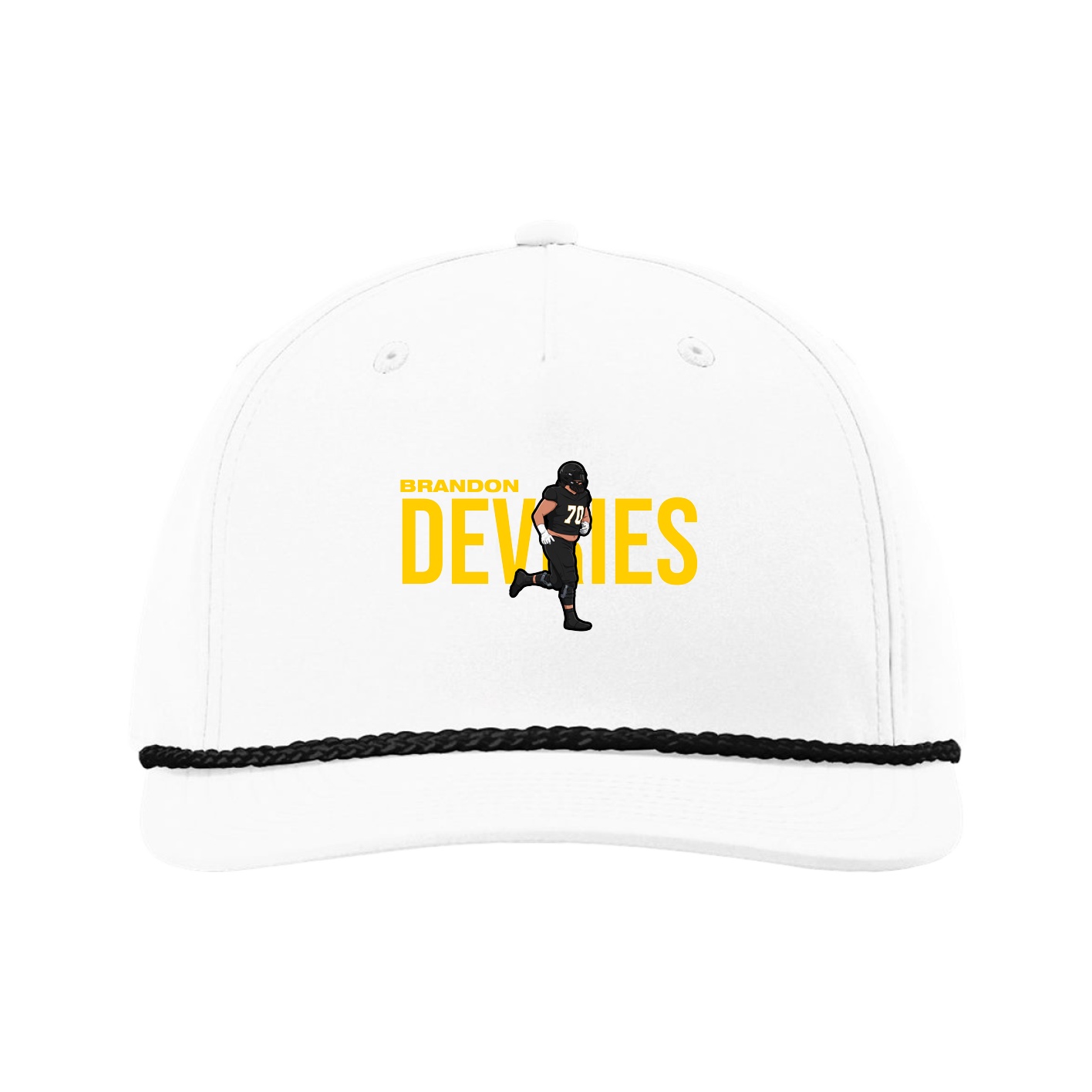 Five-Panel Classic Rope Cap — Player Name in White