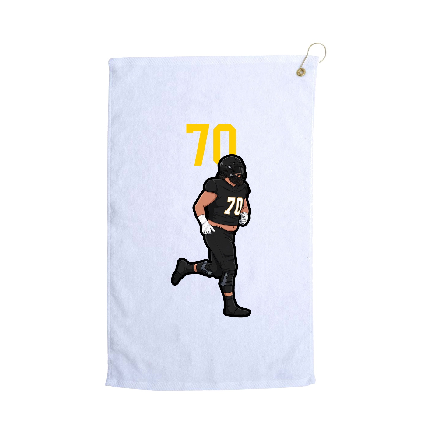 Golf Towel — Number Top in White