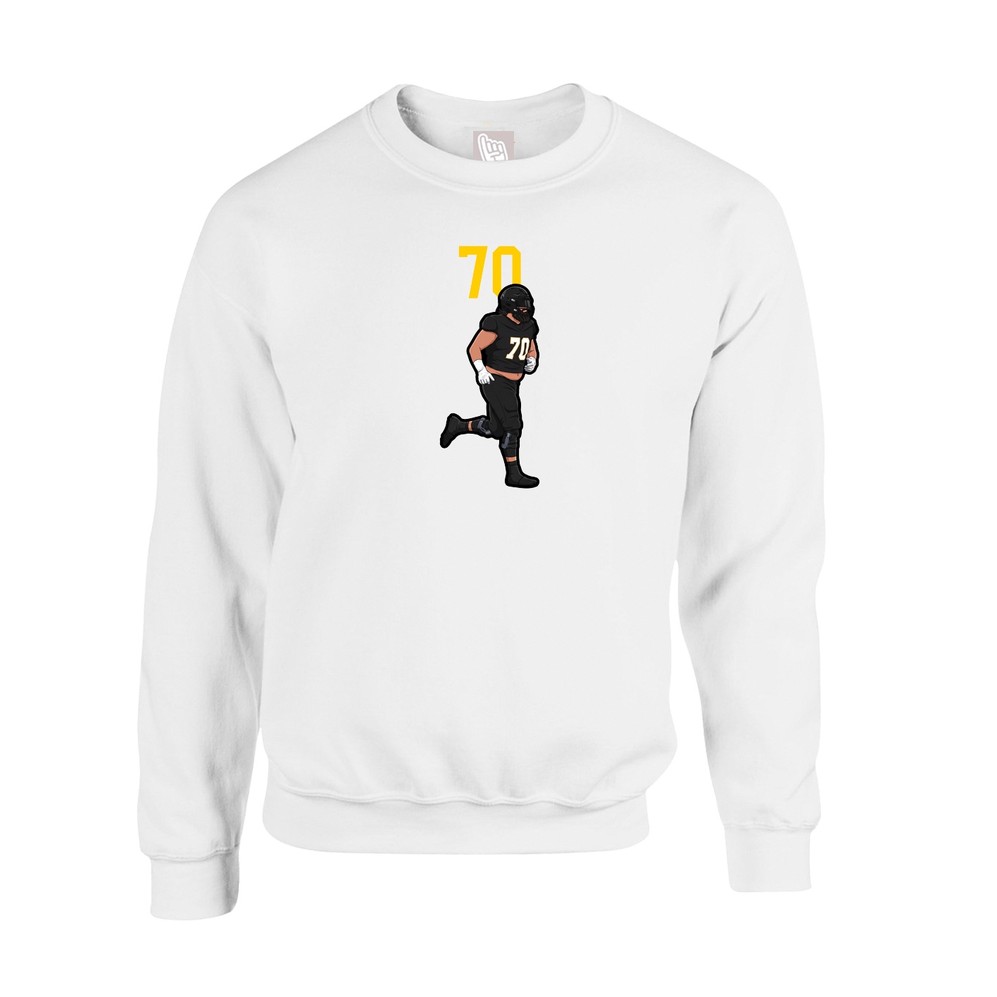 Fleece Crew — Number Top in White