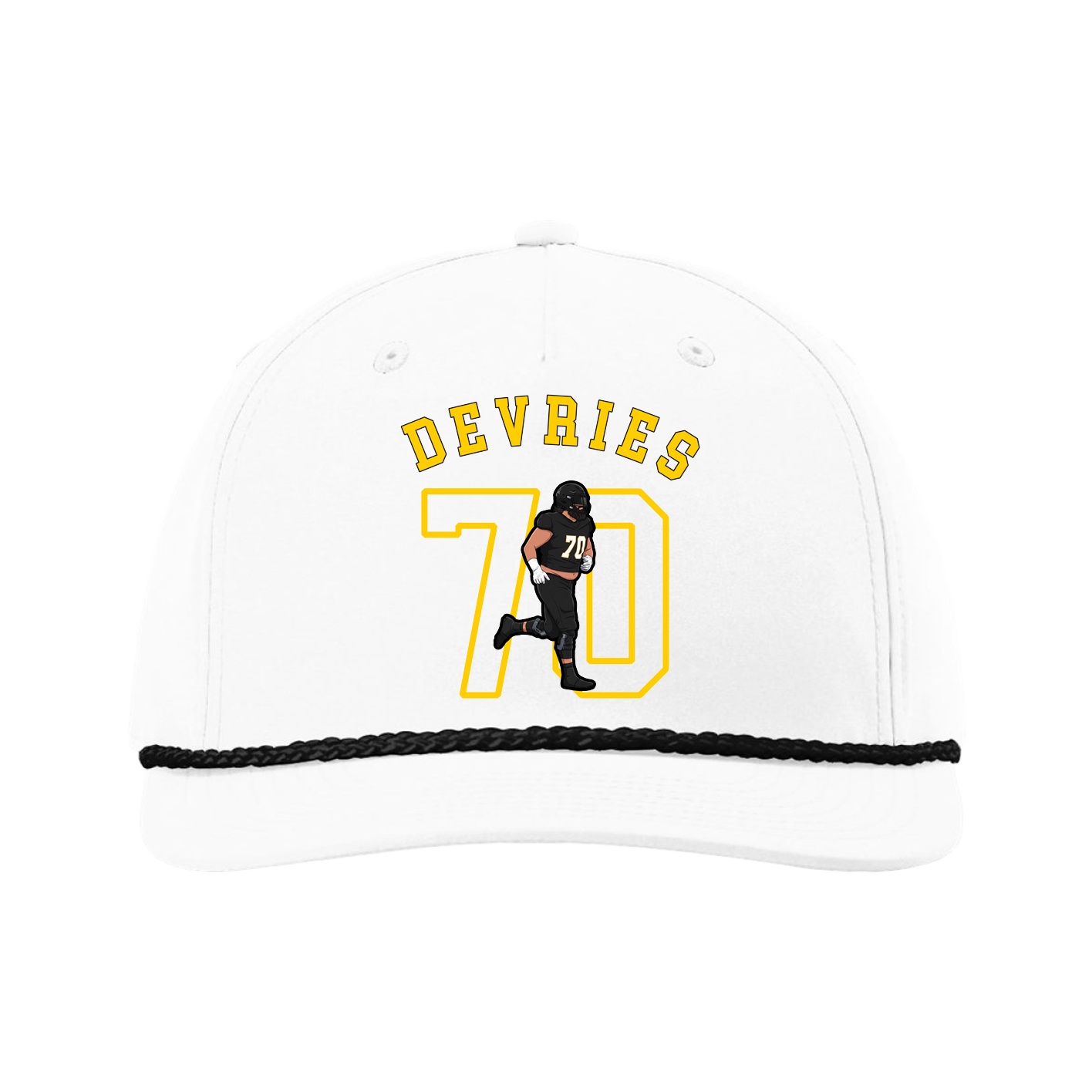 Five-Panel Classic Rope Cap — Shirsey Arch in White