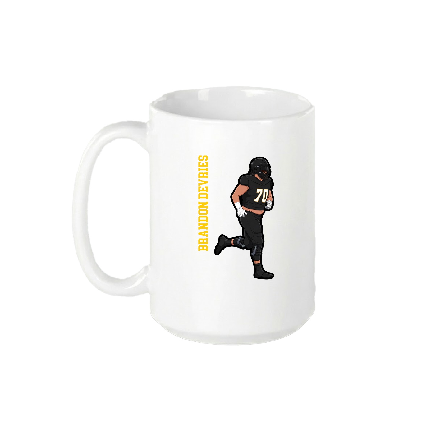 15oz Coffee Mug — Name Vertical in White