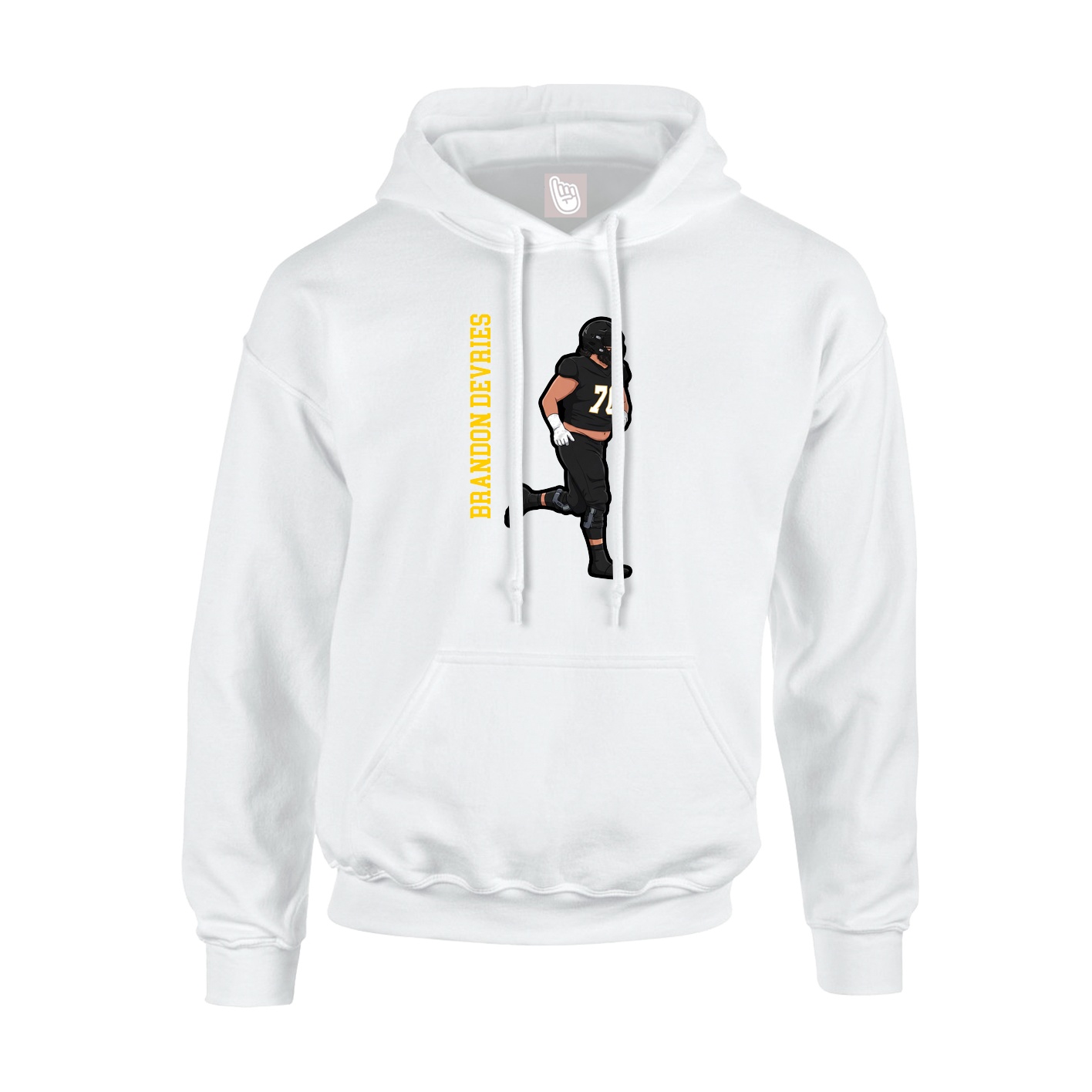 Youth Hoodie — Name Vertical in White