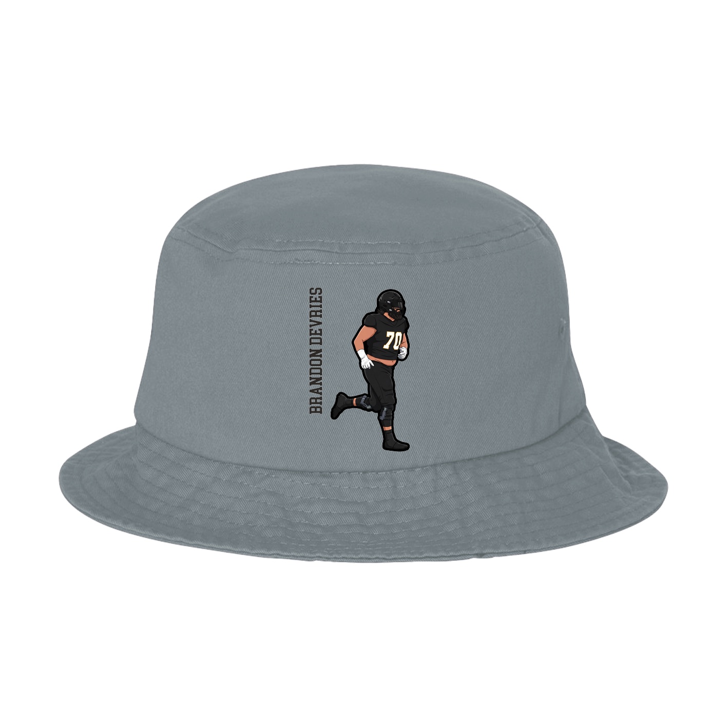 Bucket Cap — Name Vertical in Grey