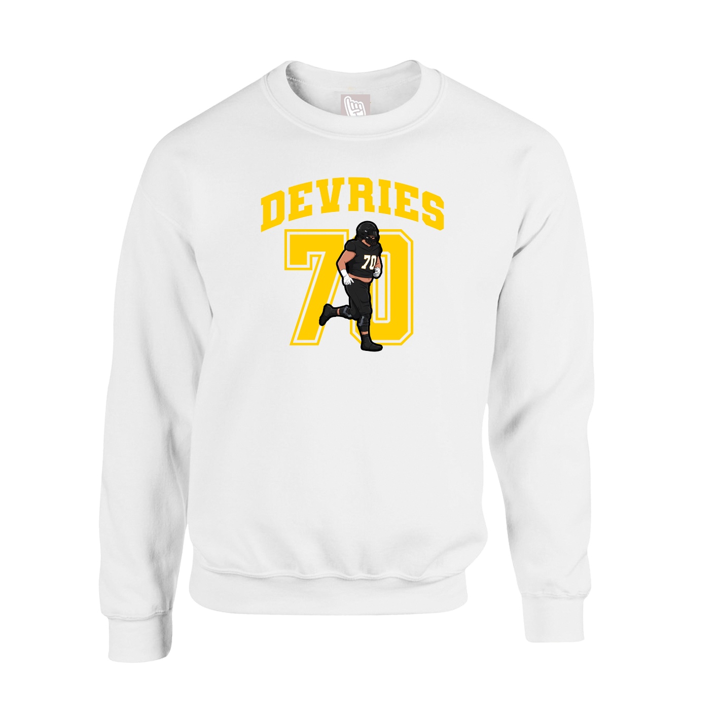 Fleece Crew — Number in White