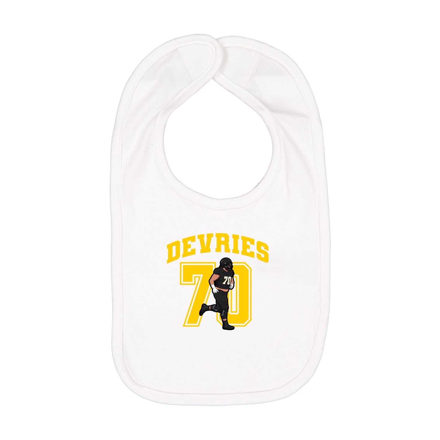 Infant Bib — Number in White