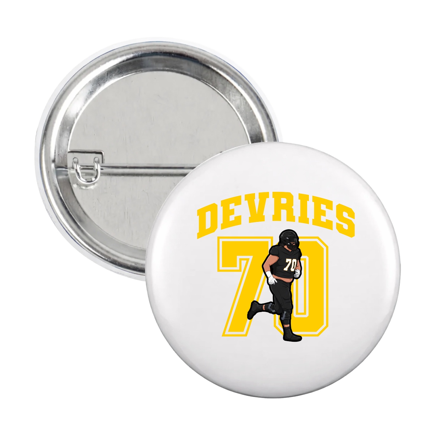 Game Day Button — Number in White