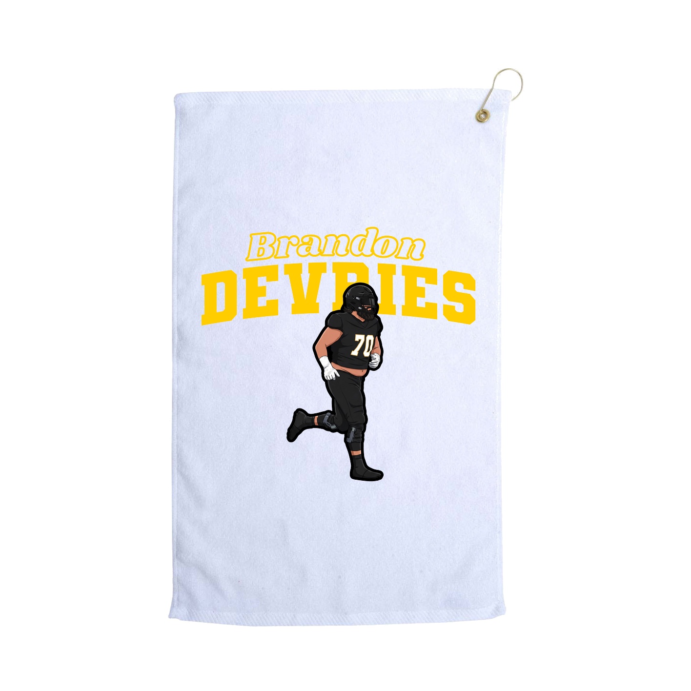 Golf Towel — Name Arch in White