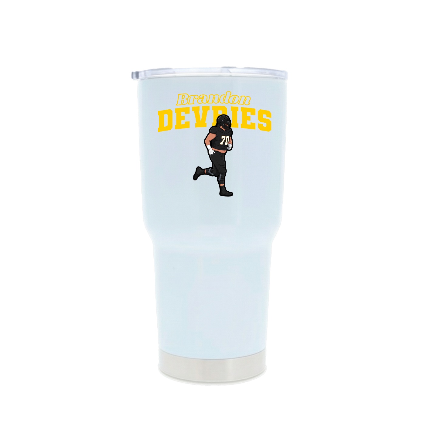30oz Stainless Steel Tumbler — Name Arch in White