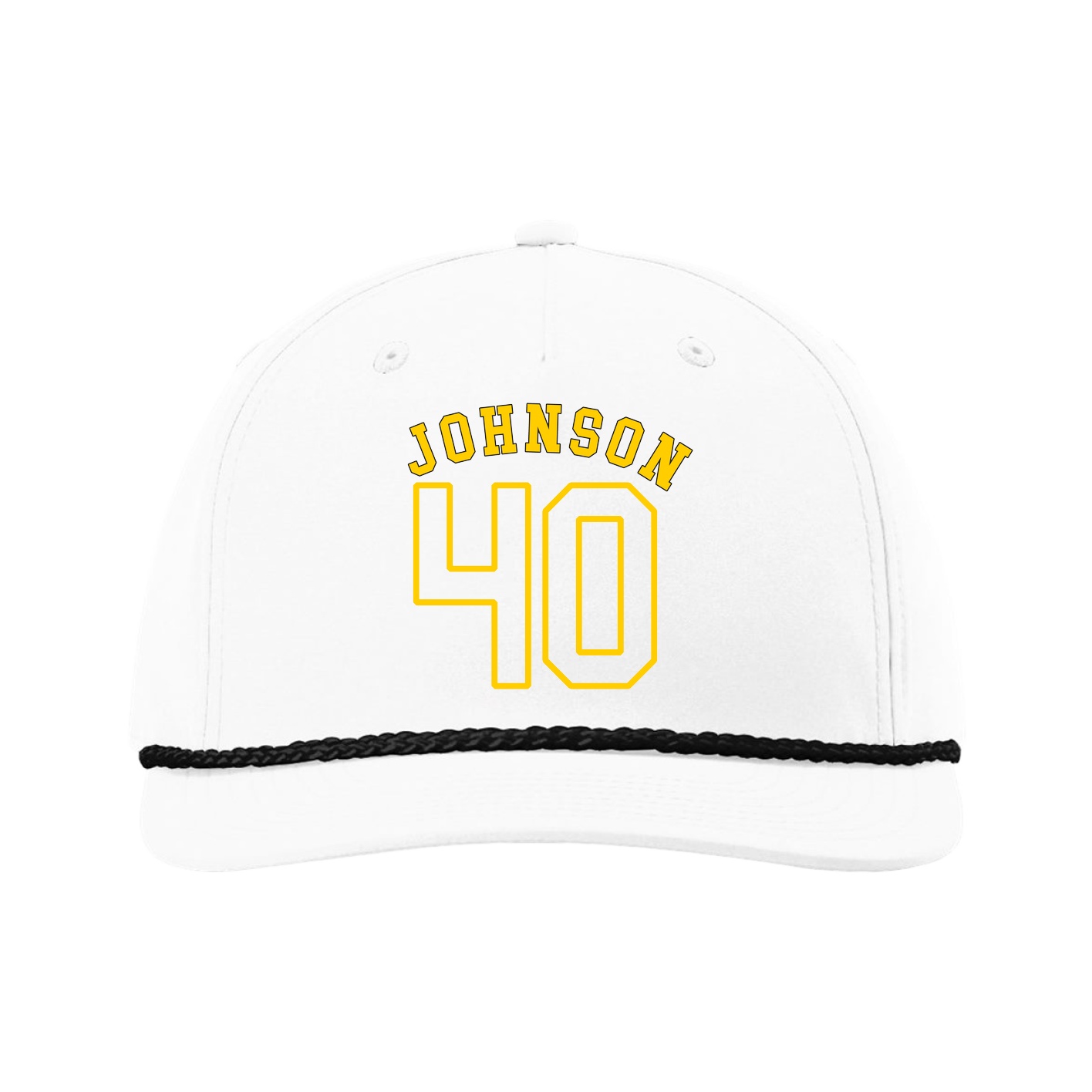 Five-Panel Classic Rope Cap — Shirsey Arch in White