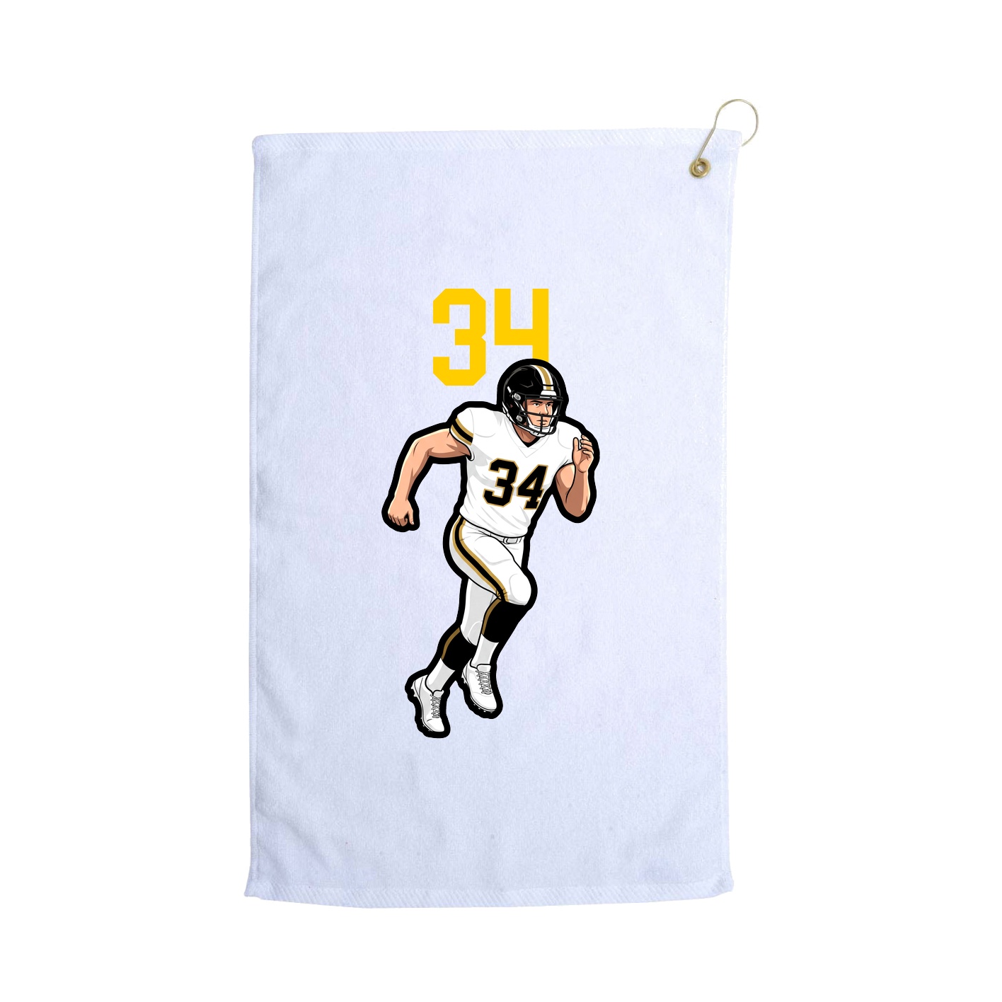 Golf Towel — Number Top in White