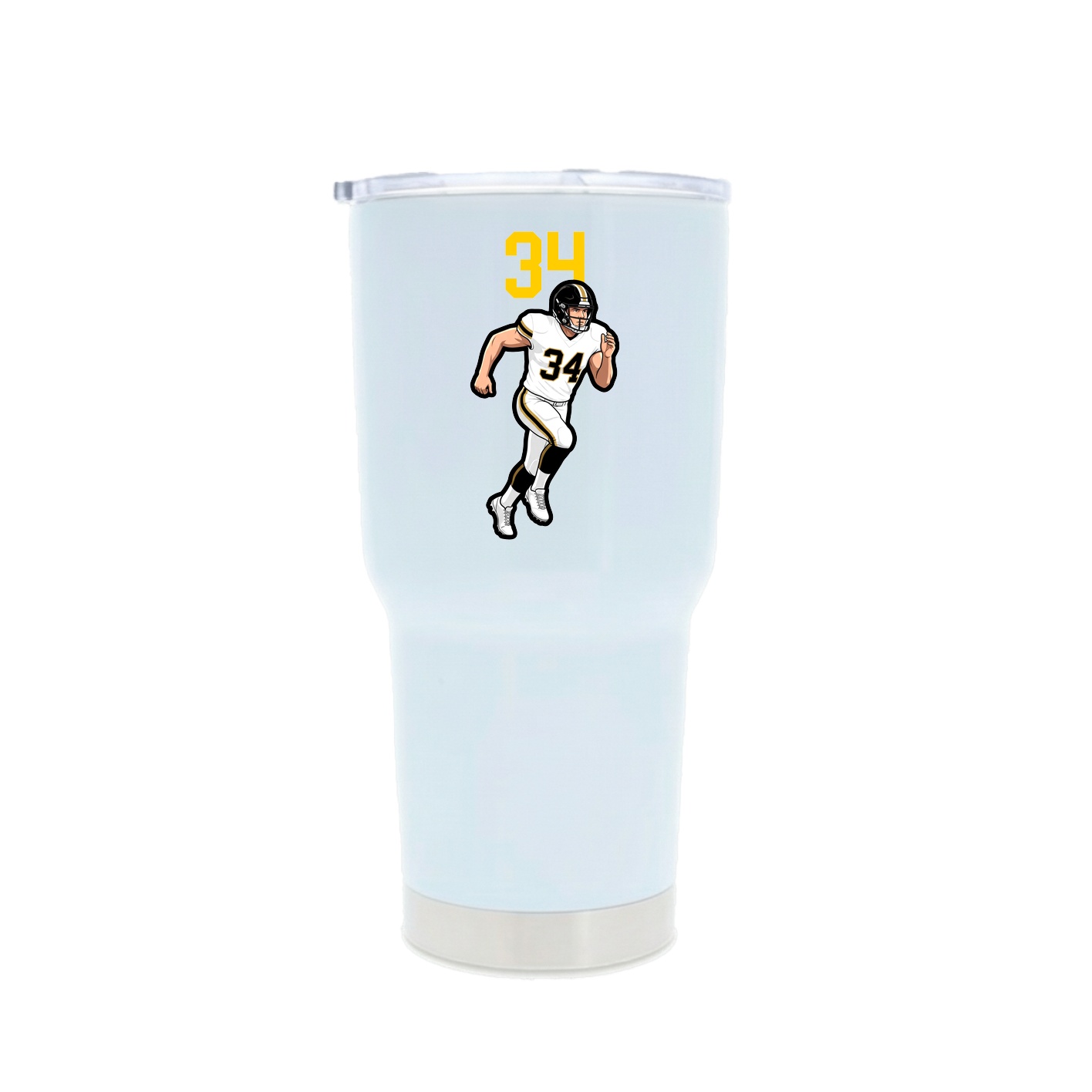 30oz Stainless Steel Tumbler — Number Top in White