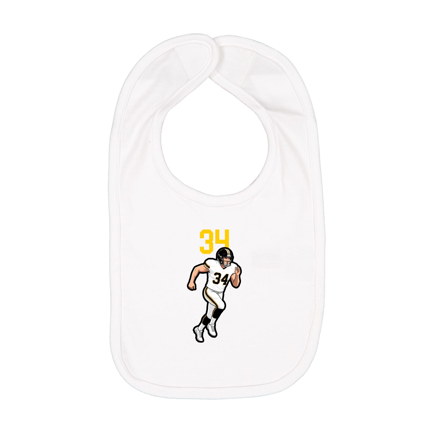 Infant Bib — Number Top in White
