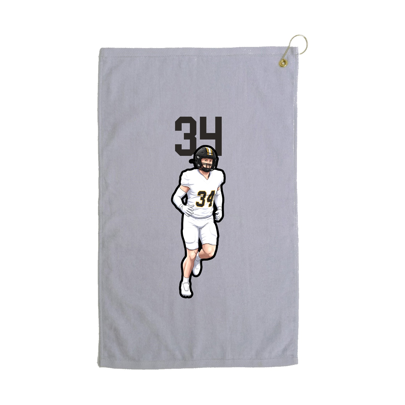 Golf Towel — Number Top in Grey