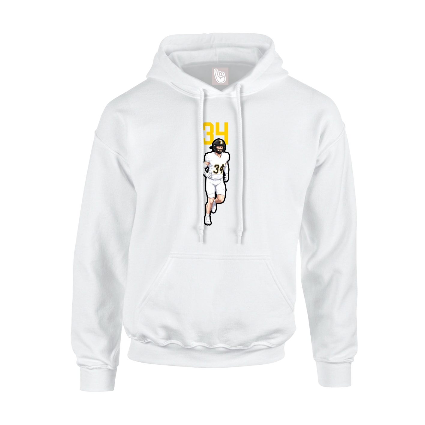 Youth Hoodie — Number Top in White