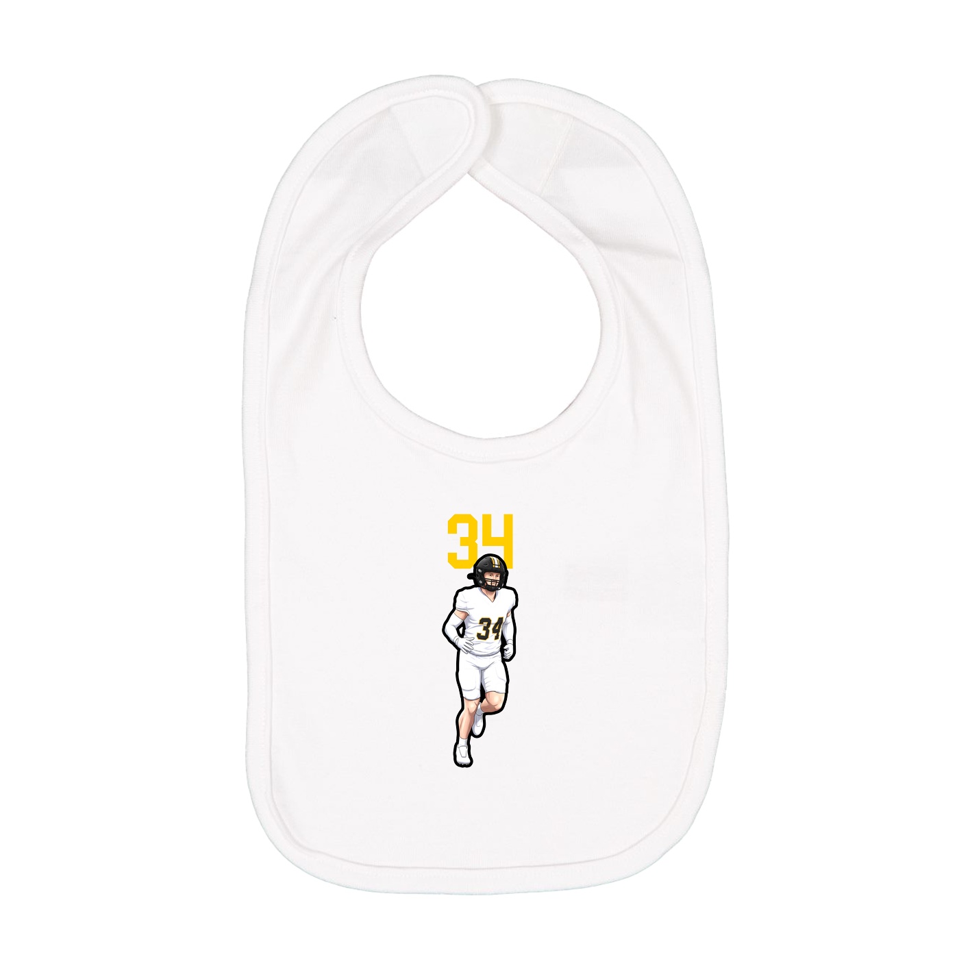 Infant Bib — Number Top in White