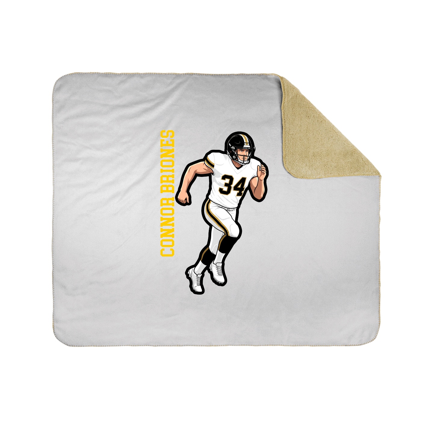 Throw Blanket — Name Vertical in White