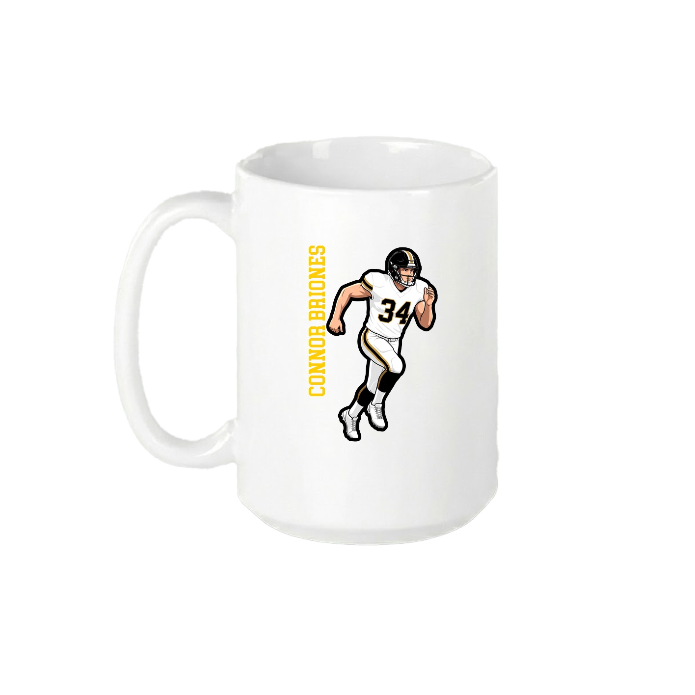 15oz Coffee Mug — Name Vertical in White