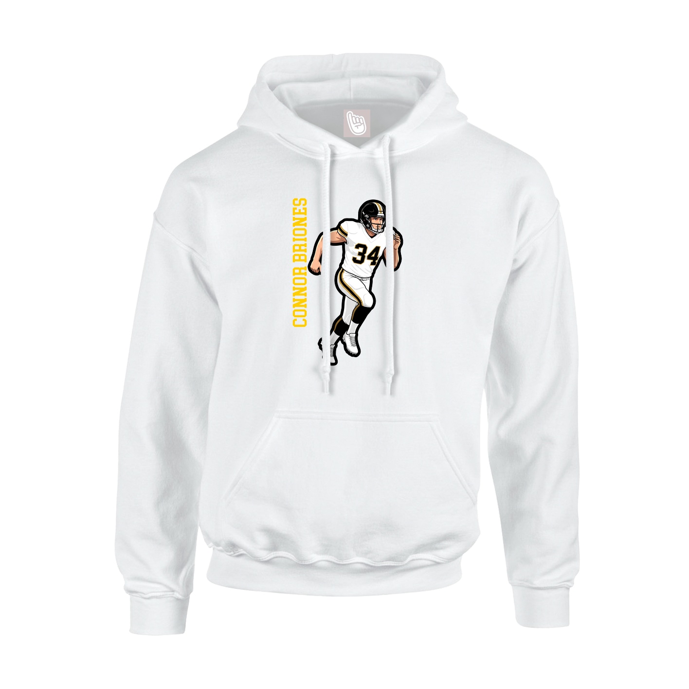 Youth Hoodie — Name Vertical in White